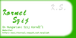 kornel szij business card